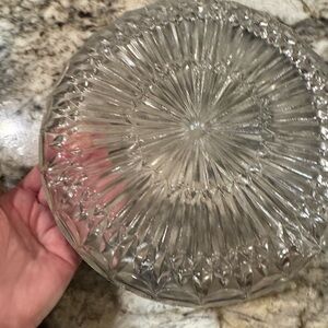 Cut Glass Starburst Serving Bowl- Clear Glass